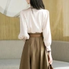 Original manufacturer Hong Kong Style Women's Clothing 2022 Autumn new satin chiffon shirt, long-sleeved women's shirt 2063 details Picture